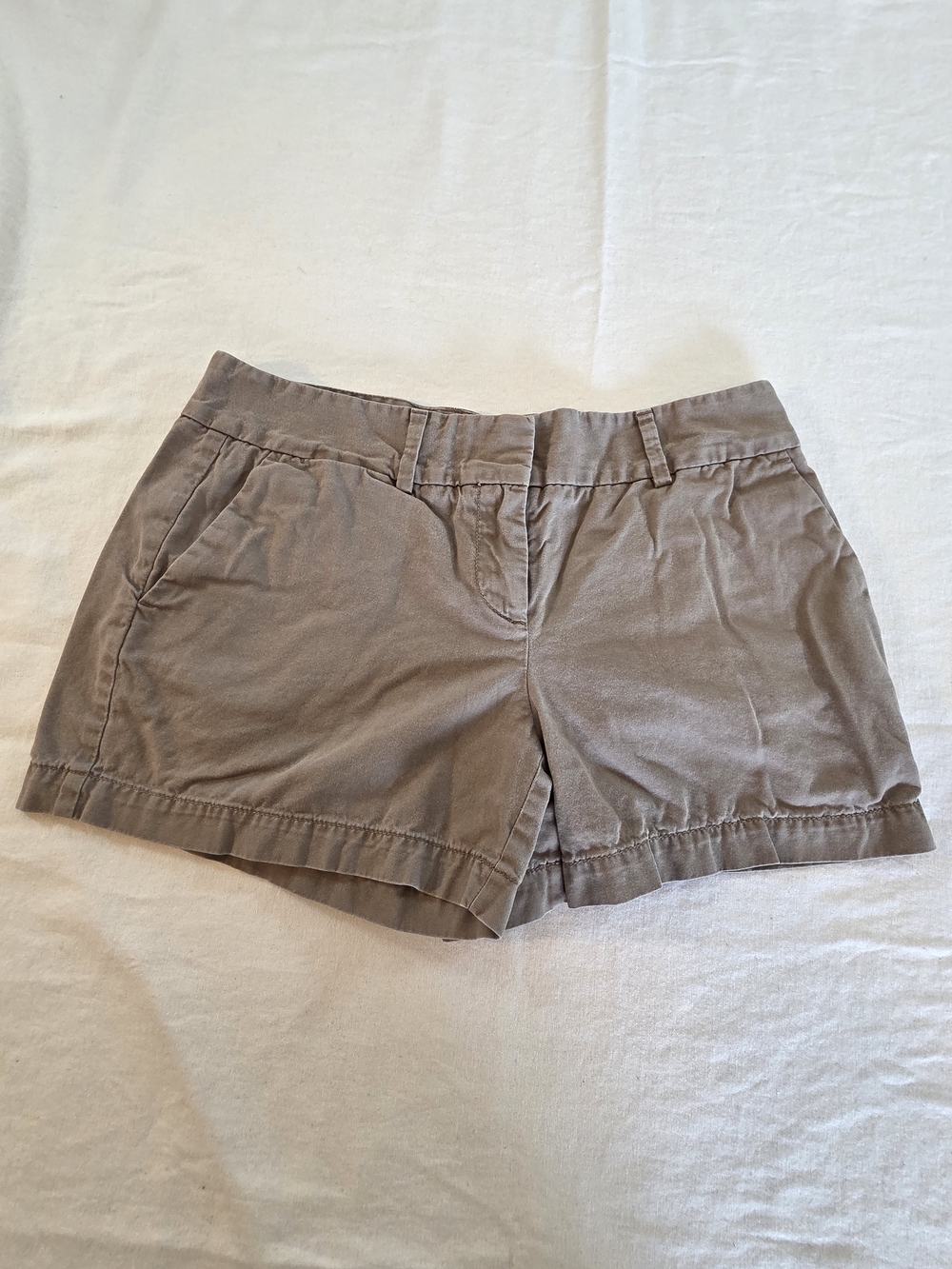 LOFT Neutral Taupe Cotton Bermuda Shorts